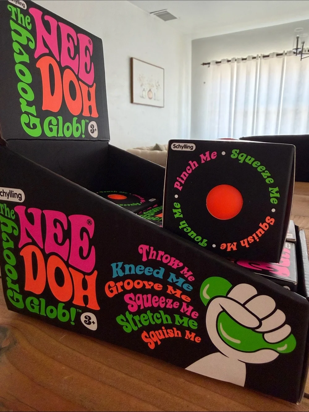 Schylling Nee Doh Groovy Globe Kids Stress Ball Toy - Orange Authentic
